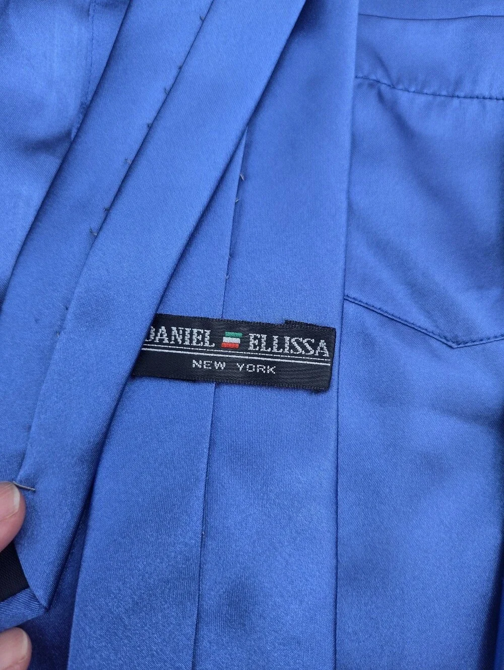 Daniel Ellissa Boy's Shiny Blue Satin Dress Shirt And Tie Set, Size:4